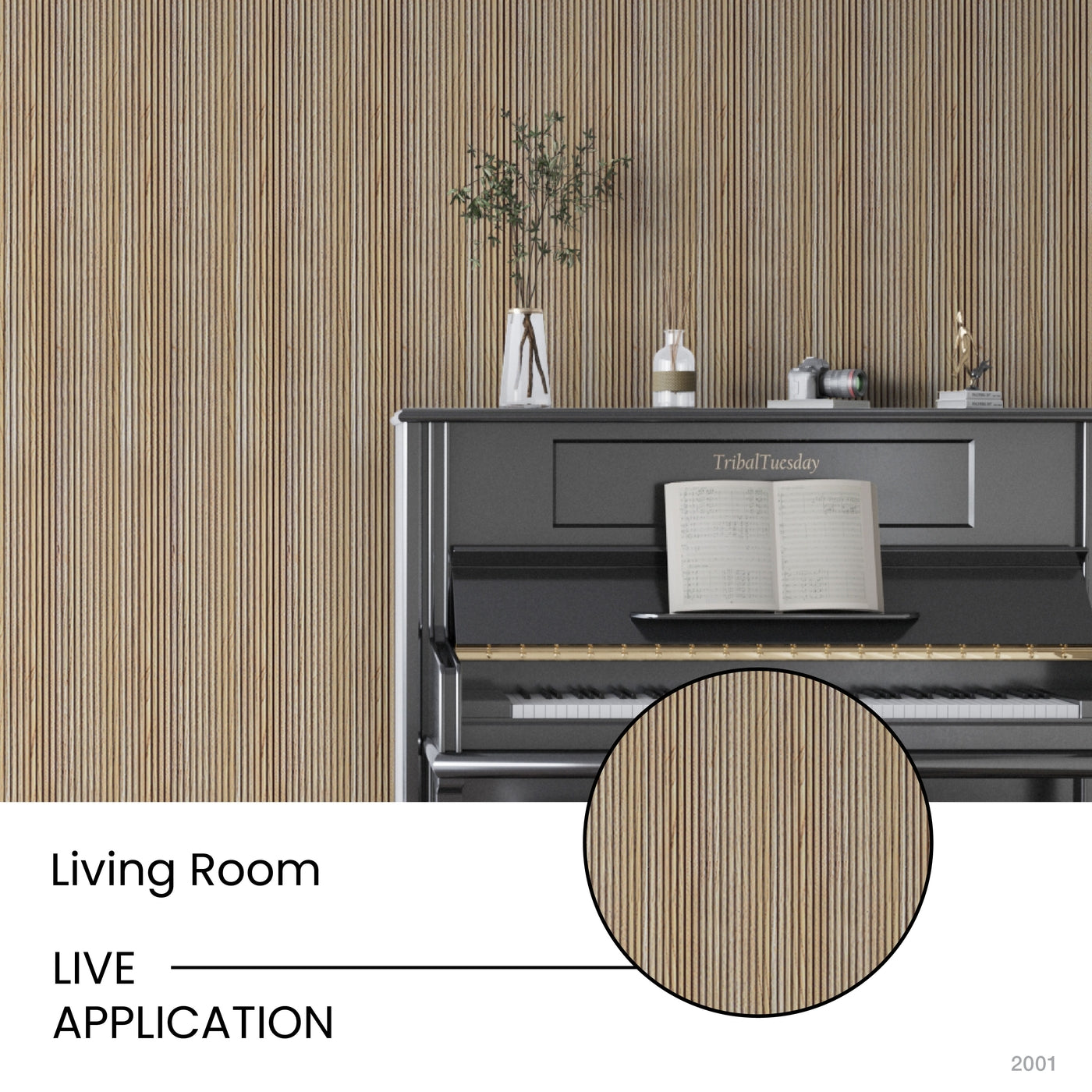 White Oak Scallop Polypropylene Interior Decorative Wall Panel
