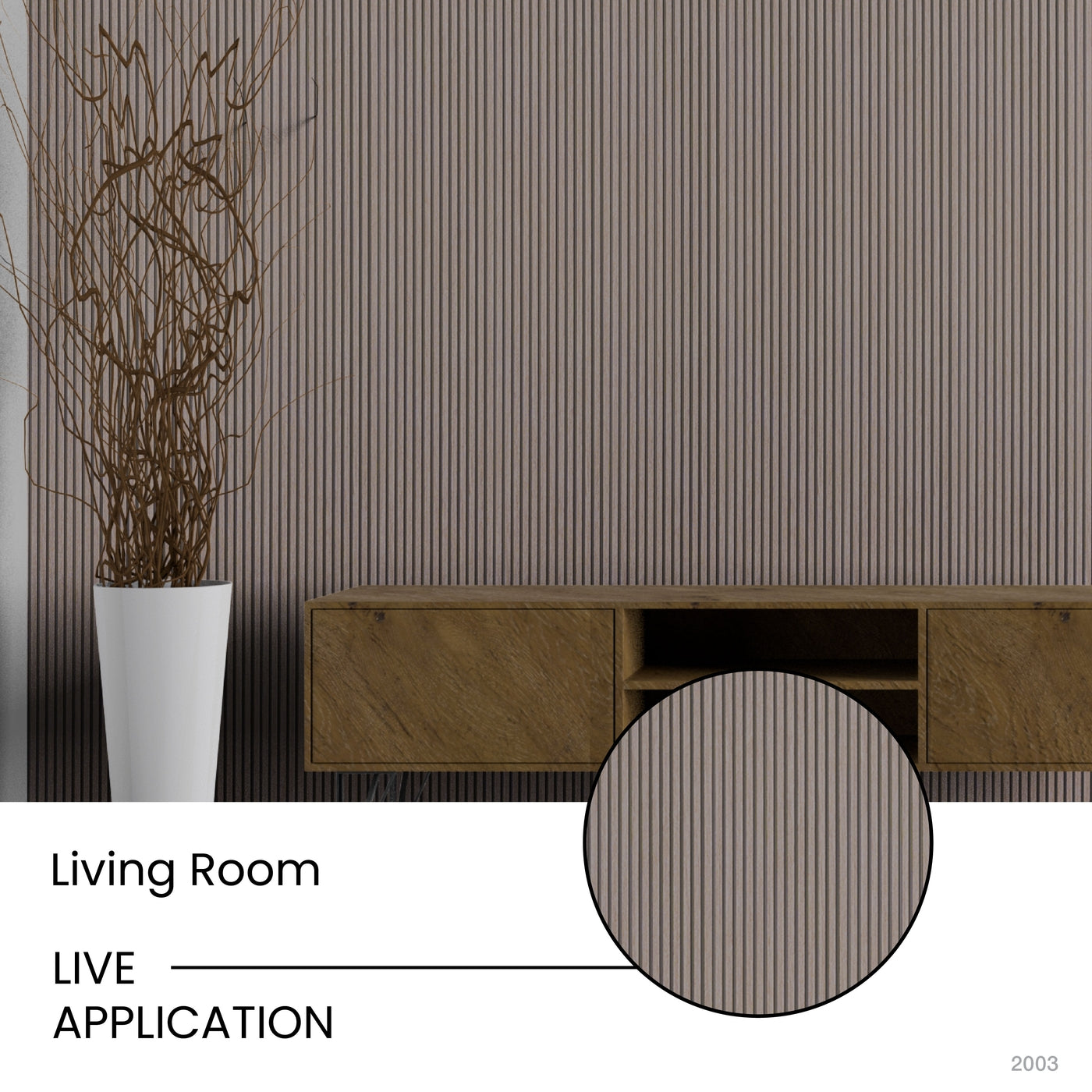 Grey Oak Two-Tone Small Slatted Polypropylene Interior Decorative Wall Panel