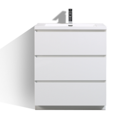 Angeles 30" Freestanding Bathroom Vanity with Reinforced Acrylic Integrated Sink Top