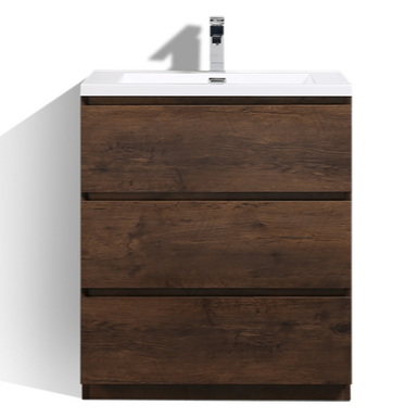 Angeles 30" Freestanding Bathroom Vanity with Reinforced Acrylic Integrated Sink Top