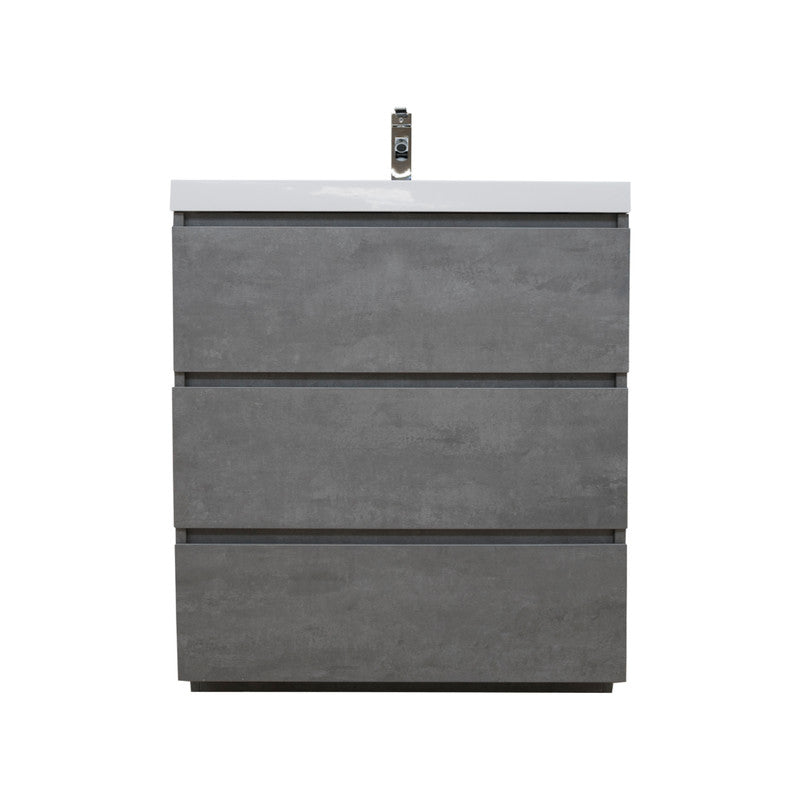 Angeles 30" Freestanding Bathroom Vanity with Reinforced Acrylic Integrated Sink Top