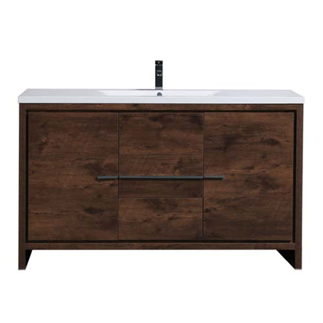 Dolce 60" Freestanding Bathroom Vanity with Reinforced Acrylic Integrated Sink Top