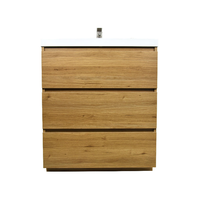 Angeles 30" Freestanding Bathroom Vanity with Reinforced Acrylic Integrated Sink Top