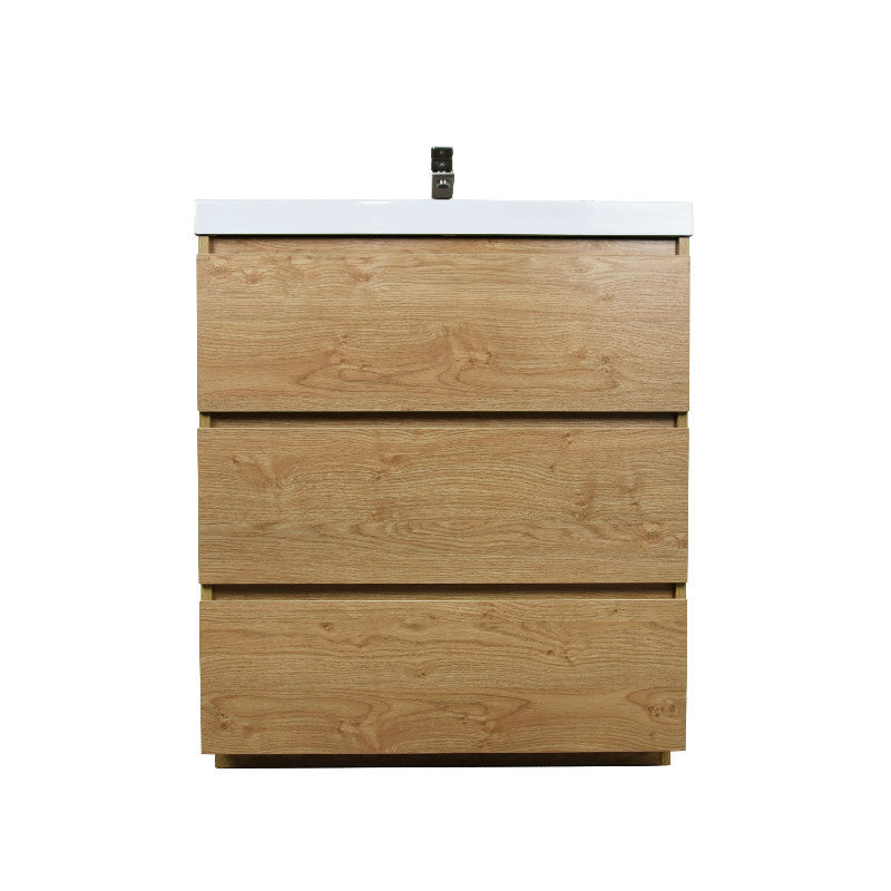 Angeles 30" Freestanding Bathroom Vanity with Reinforced Acrylic Integrated Sink Top