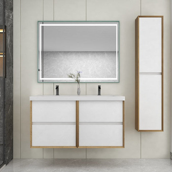 Kingdee 48" Wall Mounted Bathroom Vanity with Reinforced Acrylic Integrated Sink Top