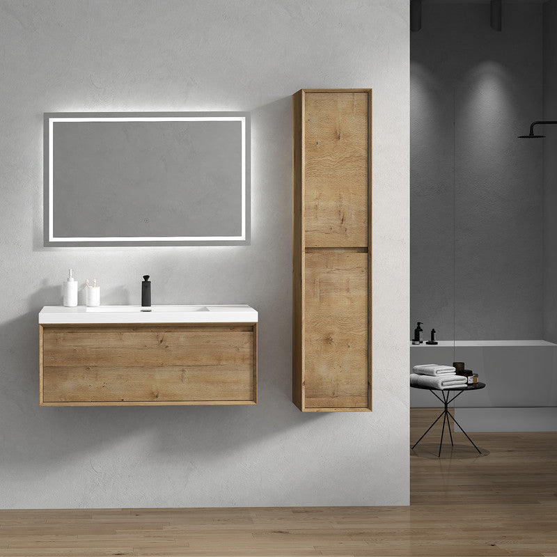 Bella 42" Wall Mounted Bathroom Vanity with Reinforced Acrylic Integrated Sink Top