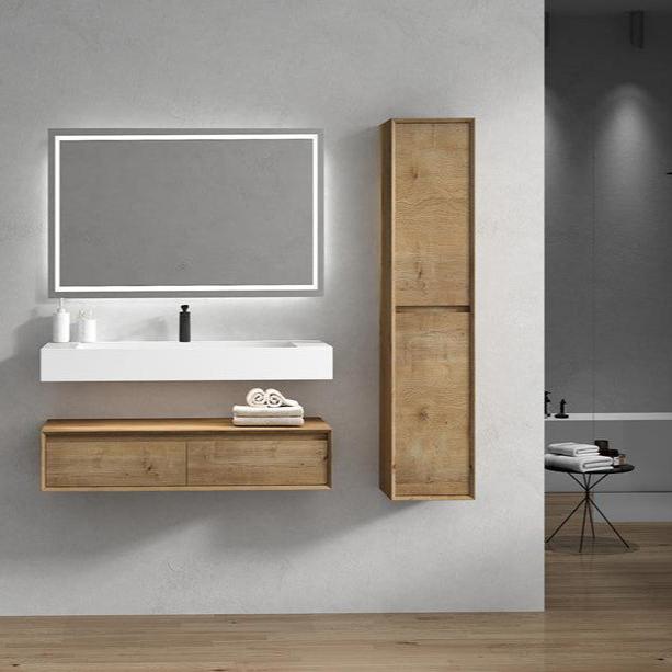 Alysa 60" Wall Mounted Bathroom Vanity with Reinforced Acrylic Integrated Sink Top