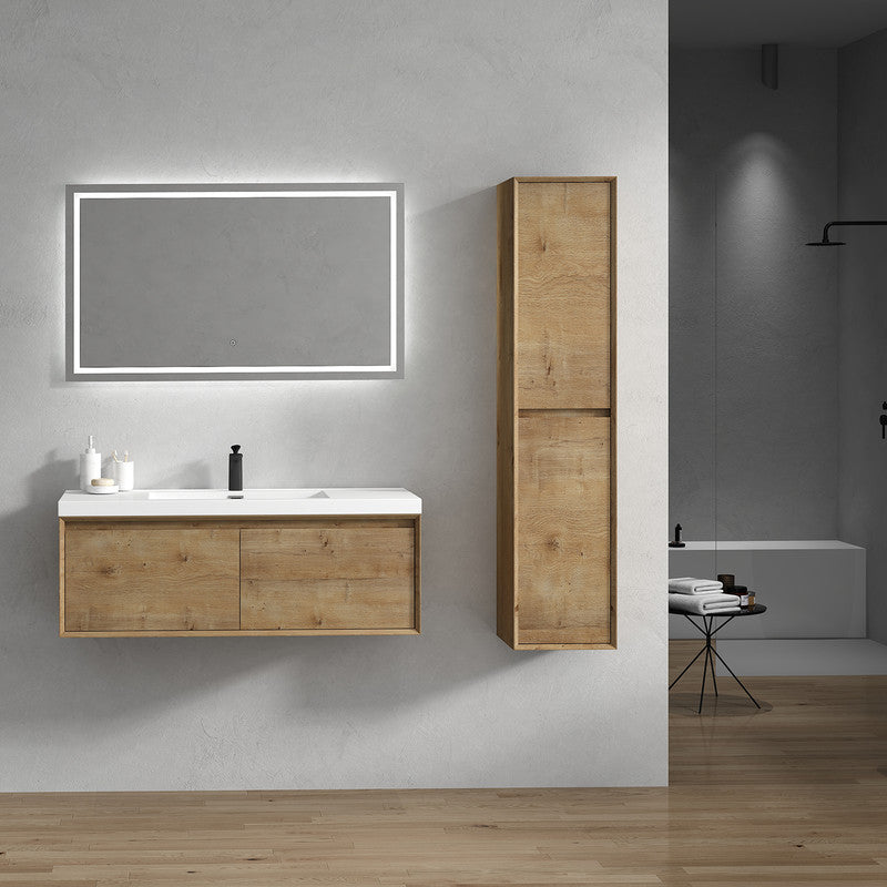 Bella 48" Wall Mounted Bathroom Vanity with Reinforced Acrylic Integrated Sink Top