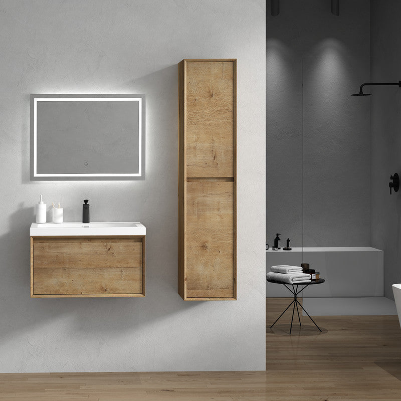 Bella 30" Wall Mounted Bathroom Vanity with Reinforced Acrylic Integrated Sink Top