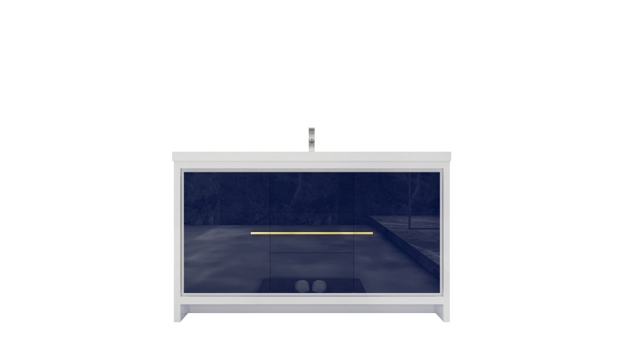 Dolce 60" Freestanding Bathroom Vanity with Reinforced Acrylic Integrated Sink Top