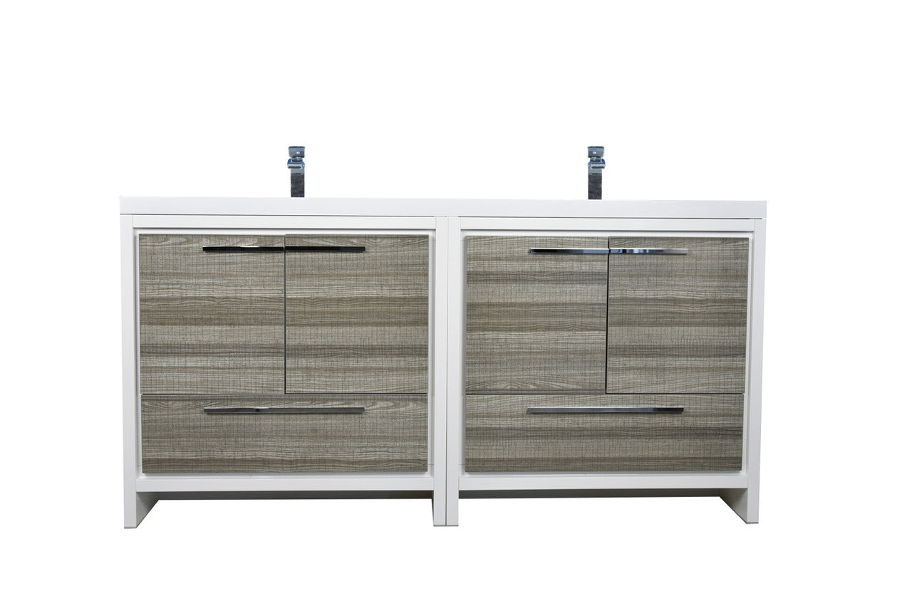 Dolce 72" Freestanding Bathroom Vanity with Reinforced Acrylic Integrated Sink Top