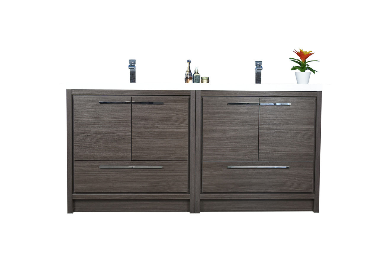 Dolce 72" Freestanding Bathroom Vanity with Reinforced Acrylic Integrated Sink Top