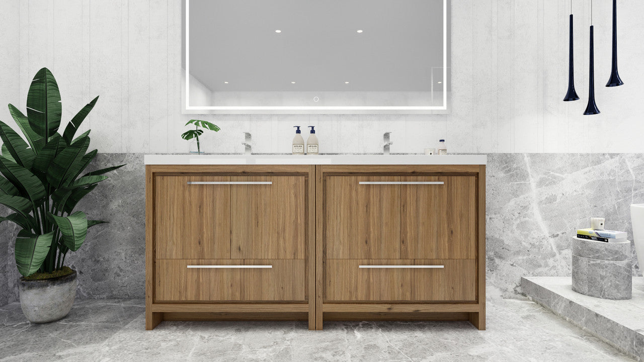 Dolce 72" Freestanding Bathroom Vanity with Reinforced Acrylic Integrated Sink Top