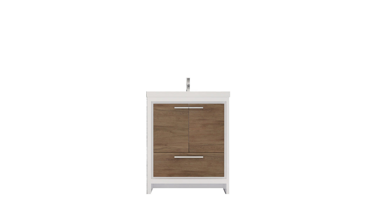 Dolce 30" Freestanding Bathroom Vanity with Reinforced Acrylic Integrated Sink Top