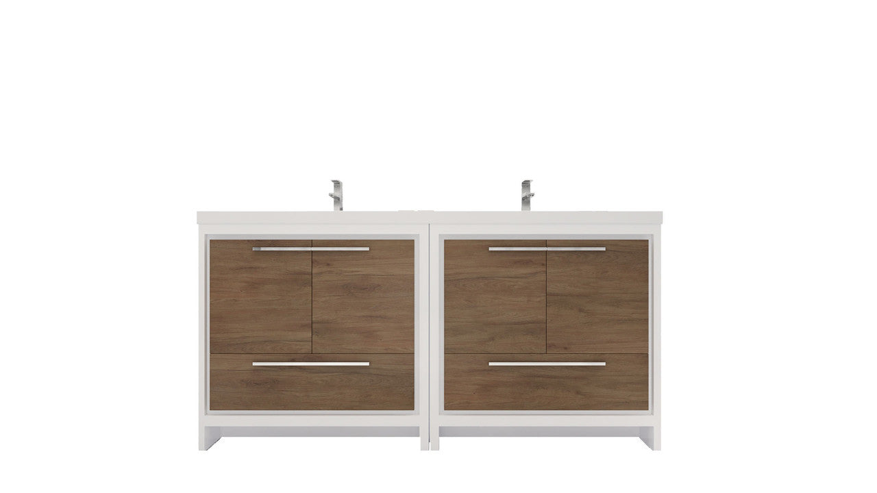 Dolce 72" Freestanding Bathroom Vanity with Reinforced Acrylic Integrated Sink Top