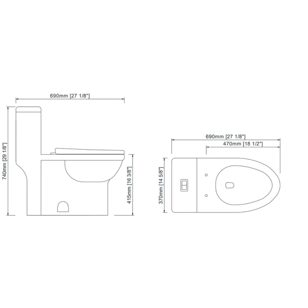 Sawyer One-Piece Dual-Flush Elongated Toilet