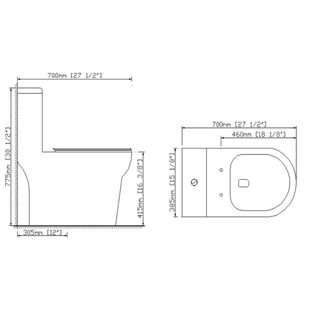 Aquilla One-Piece Dual-Flush Elongated Toilet