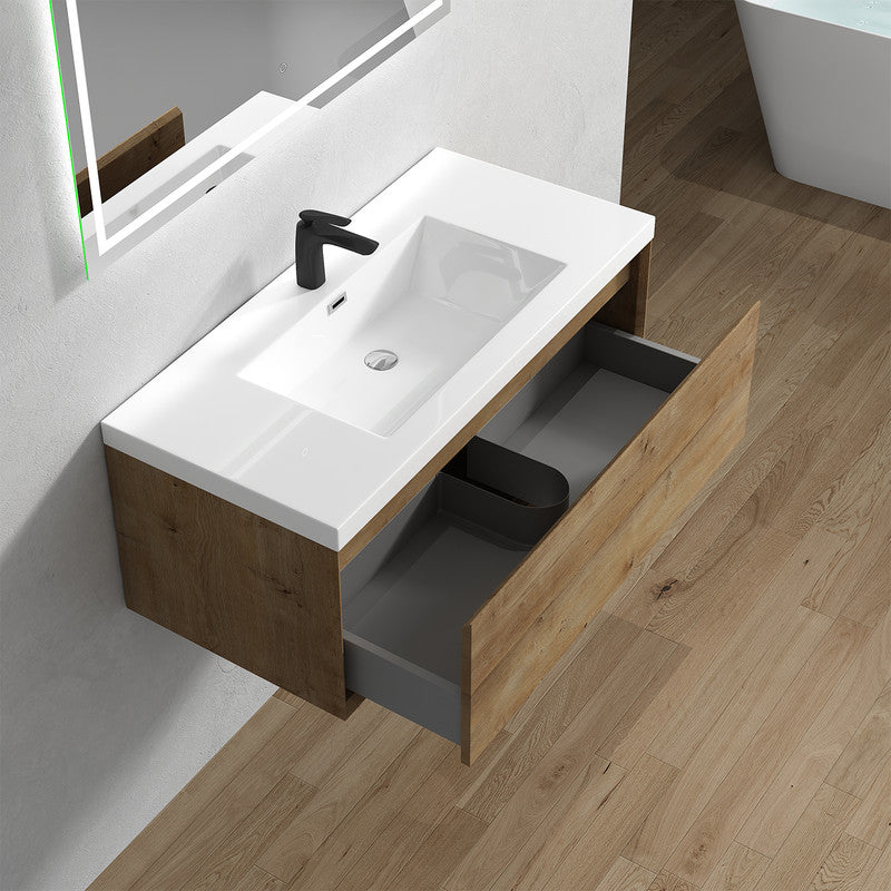 Bella 42" Wall Mounted Bathroom Vanity with Reinforced Acrylic Integrated Sink Top