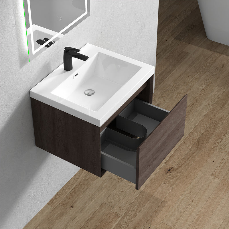 Bella 24" Wall Mounted Bathroom Vanity with Reinforced Acrylic Integrated Sink Top