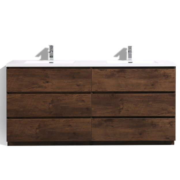 Angeles 72" Freestanding Bathroom Vanity with Reinforced Acrylic Integrated Sink Top