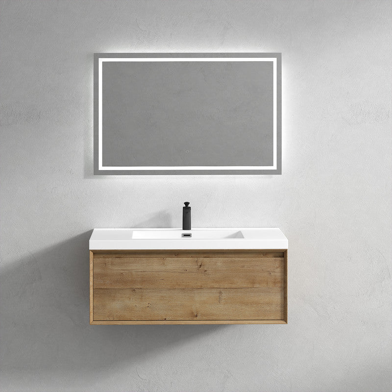 Bella 42" Wall Mounted Bathroom Vanity with Reinforced Acrylic Integrated Sink Top