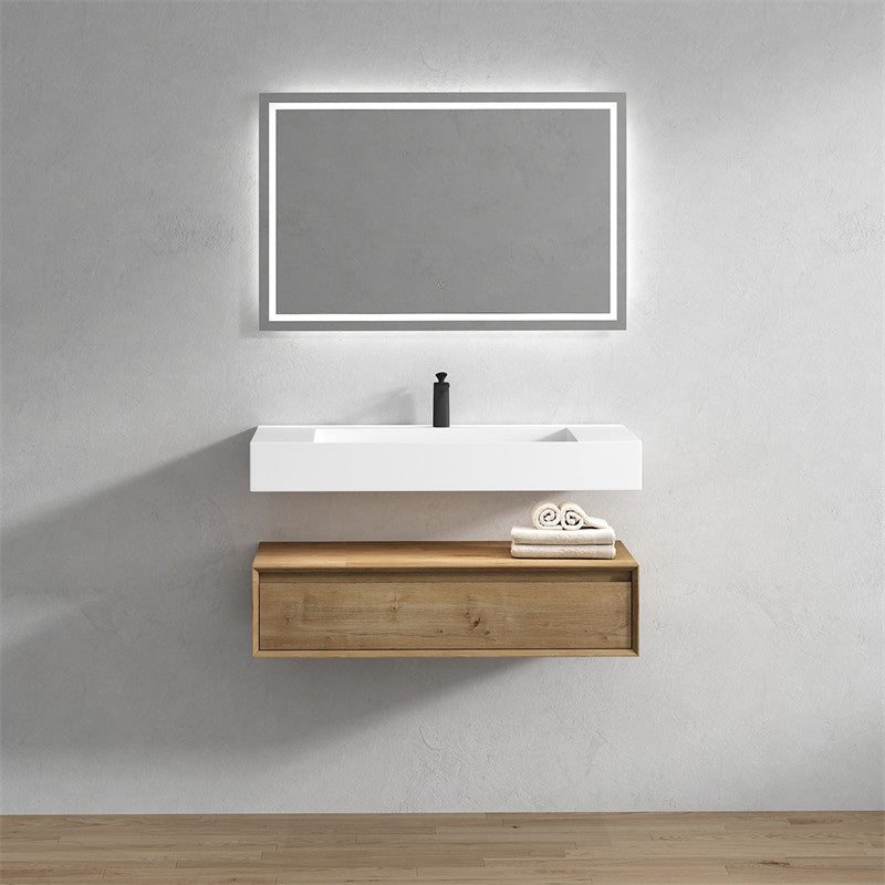 Alysa 42" Wall Mounted Bathroom Vanity with Reinforced Acrylic Integrated Sink Top