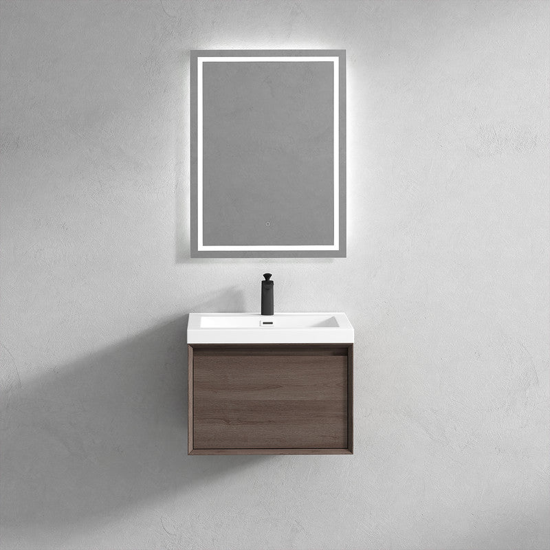 Bella 24" Wall Mounted Bathroom Vanity with Reinforced Acrylic Integrated Sink Top