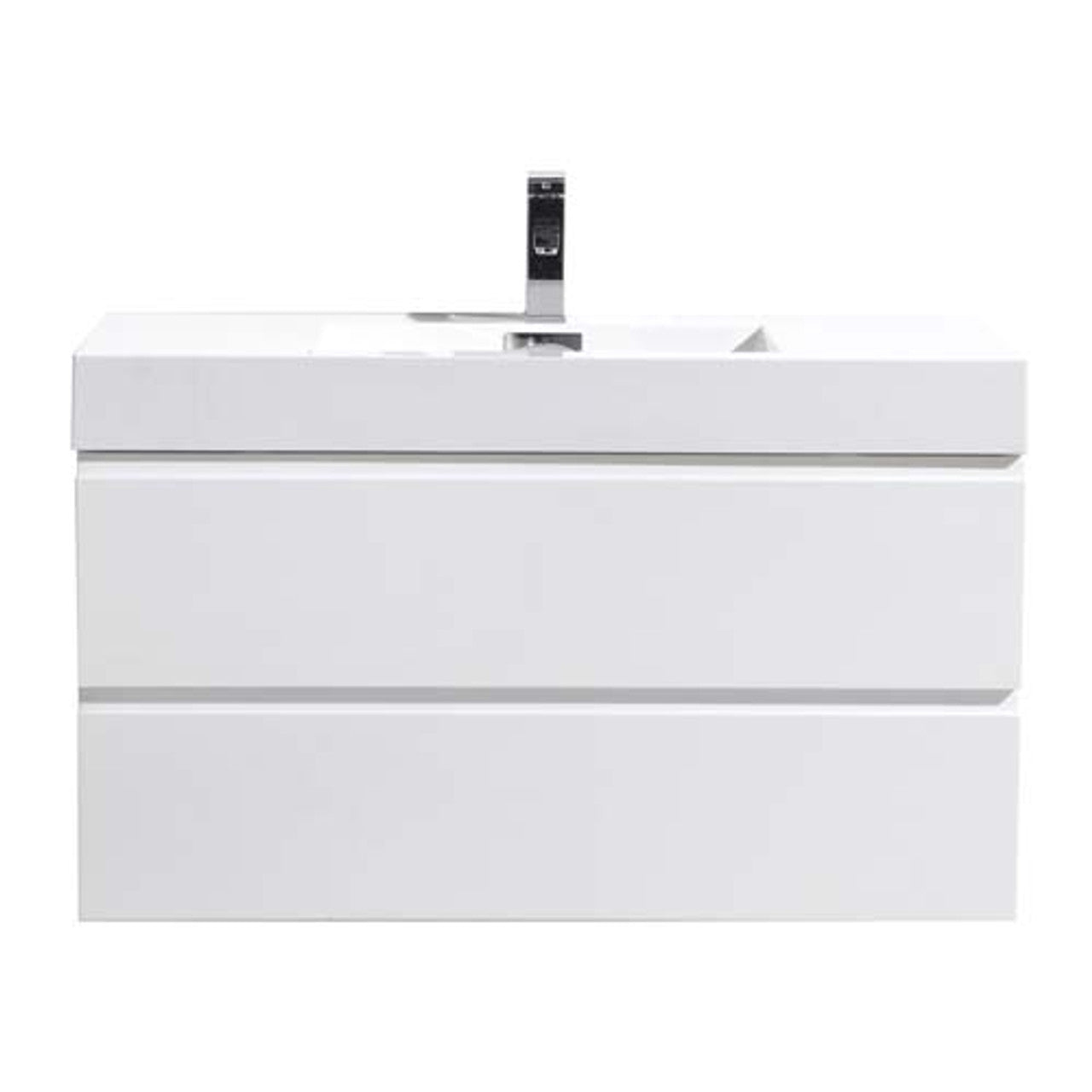 Fortune 42" Wall Mounted Bathroom Vanity with Reinforced Acrylic Integrated Sink Top