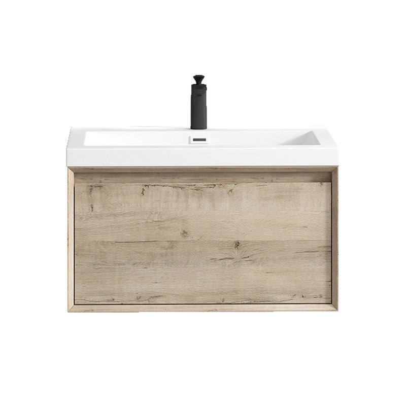 Bella 36" Wall Mounted Bathroom Vanity with Reinforced Acrylic Integrated Sink Top