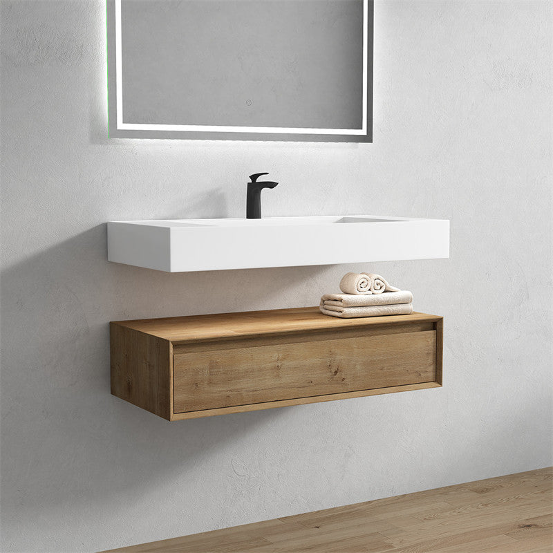 Alysa 42" Wall Mounted Bathroom Vanity with Reinforced Acrylic Integrated Sink Top