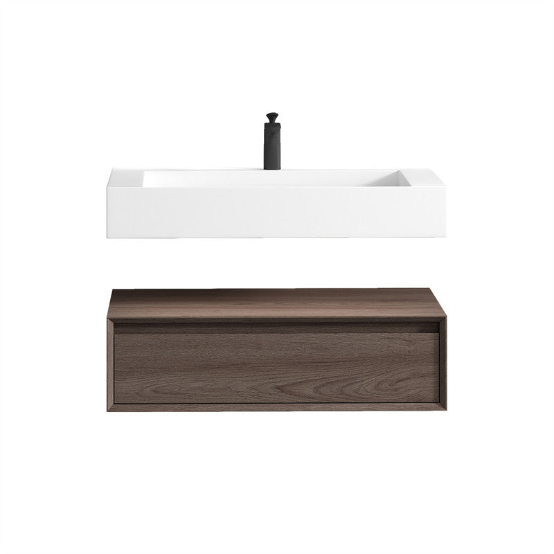 Alysa 36" Wall Mounted Bathroom Vanity with Reinforced Acrylic Integrated Sink Top
