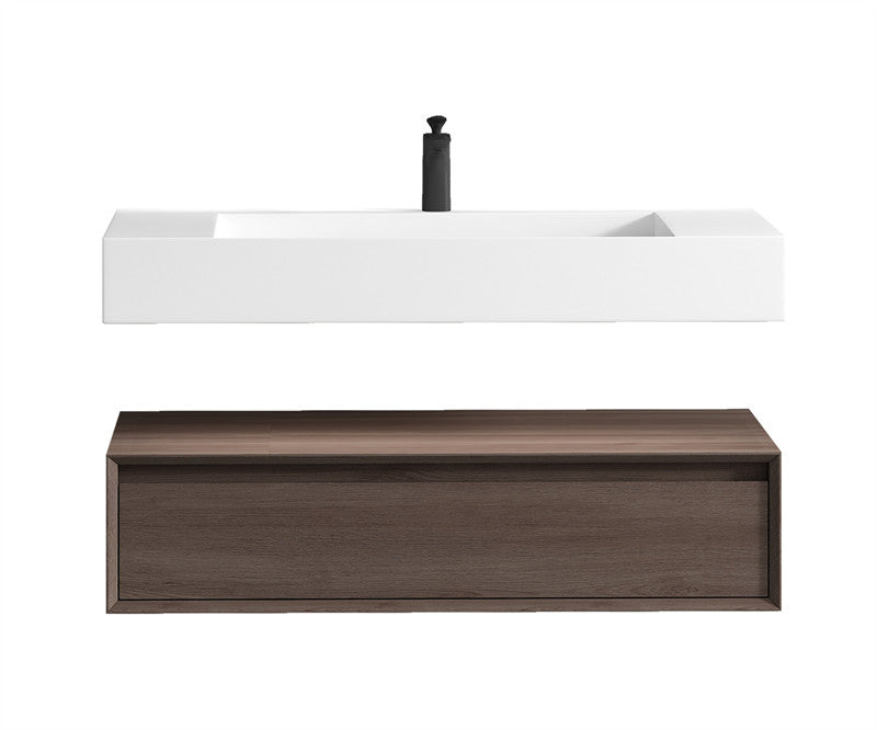 Alysa 42" Wall Mounted Bathroom Vanity with Reinforced Acrylic Integrated Sink Top