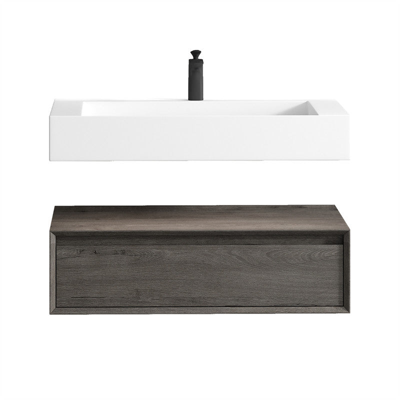 Alysa 36" Wall Mounted Bathroom Vanity with Reinforced Acrylic Integrated Sink Top