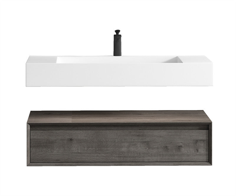 Alysa 42" Wall Mounted Bathroom Vanity with Reinforced Acrylic Integrated Sink Top