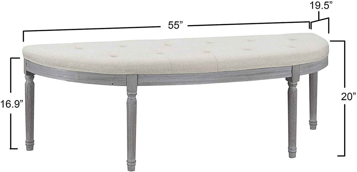 Demi Fabric and Wood Bench