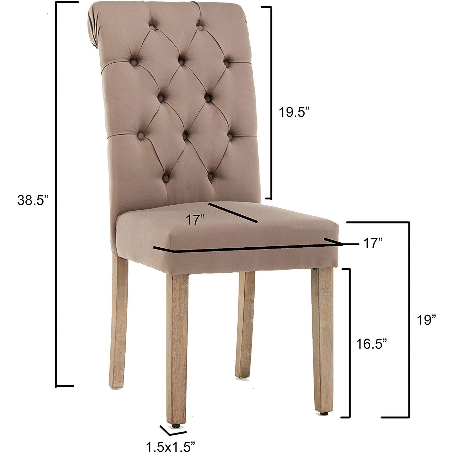 D-006 Tufted Dining Chair Set 2 Per Box