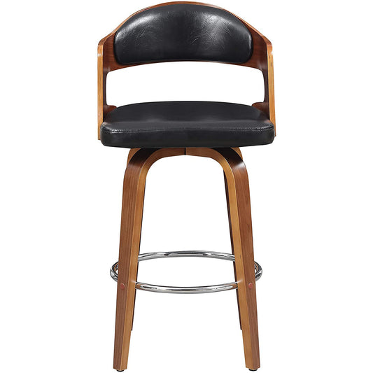 ACBS09 Wood And Faux Leather Swivel Barstool