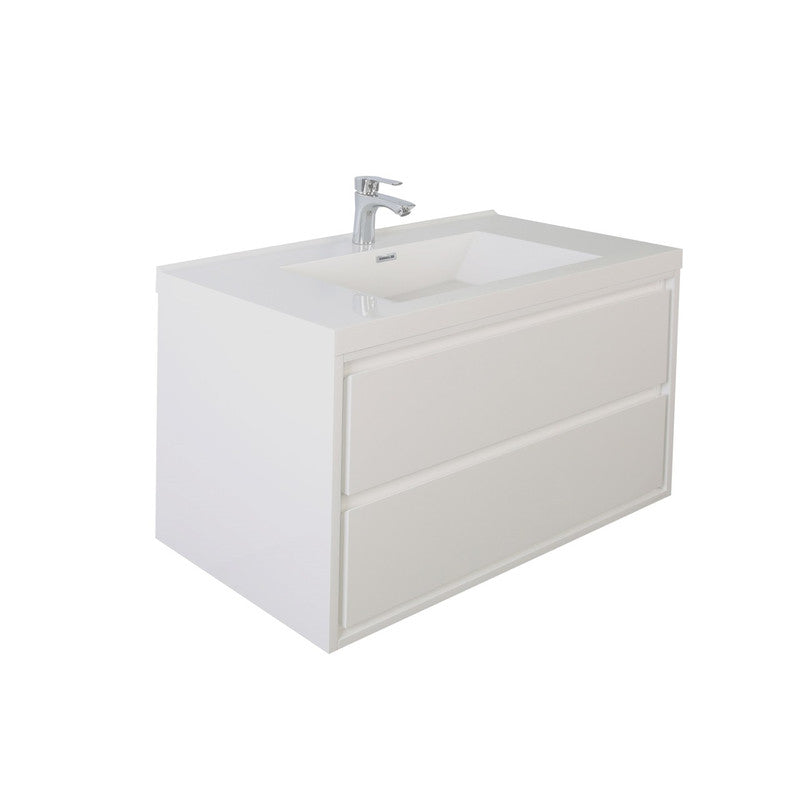 Sage 30" Wall Mounted Bathroom Vanity with Reinforced Acrylic Integrated Sink Top