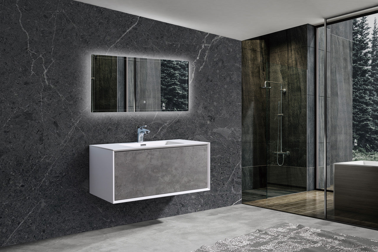 Frula 36" Wall Mounted Bathroom Vanity with Acrylic Integrated Sink Top