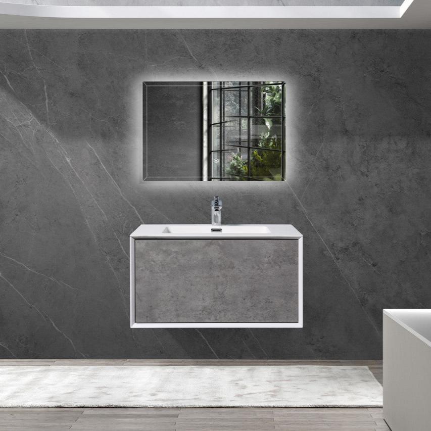 Frula 30" Wall Mounted Bathroom Vanity with Reinforced Acrylic Integrated Sink Top