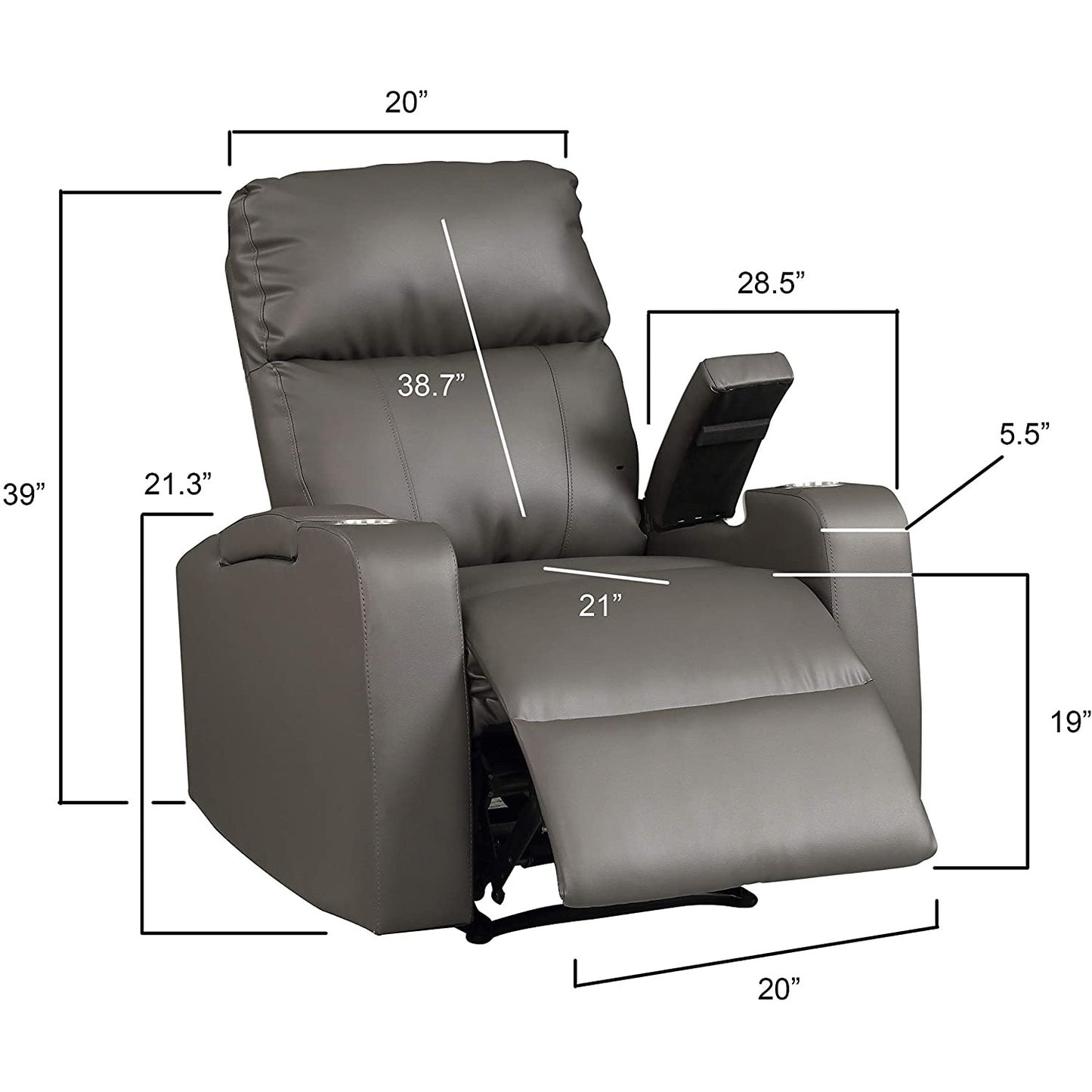 Terry Power Reclining Chair With USB Port