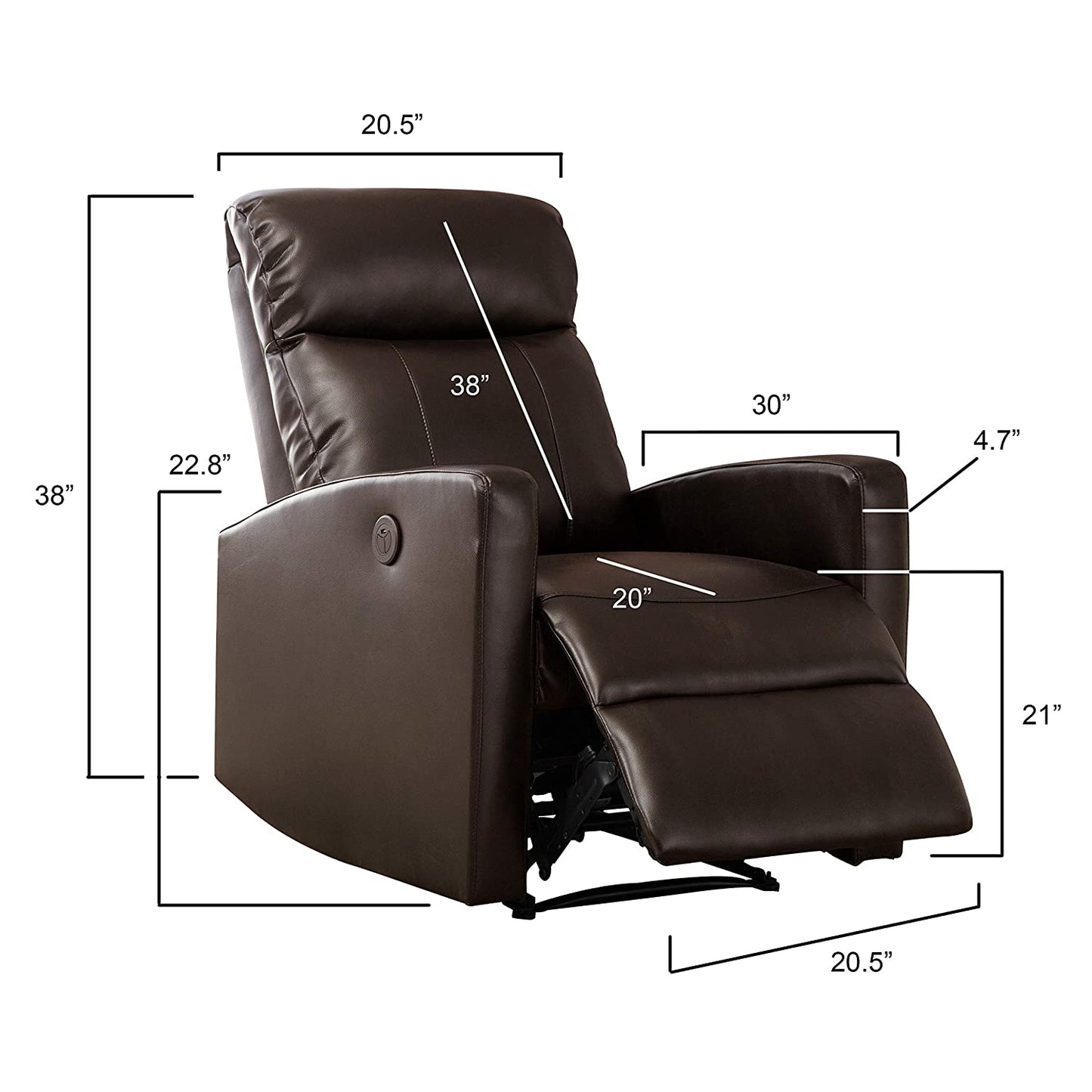 Sean Vibrating Power Reclining Chair With USB Port