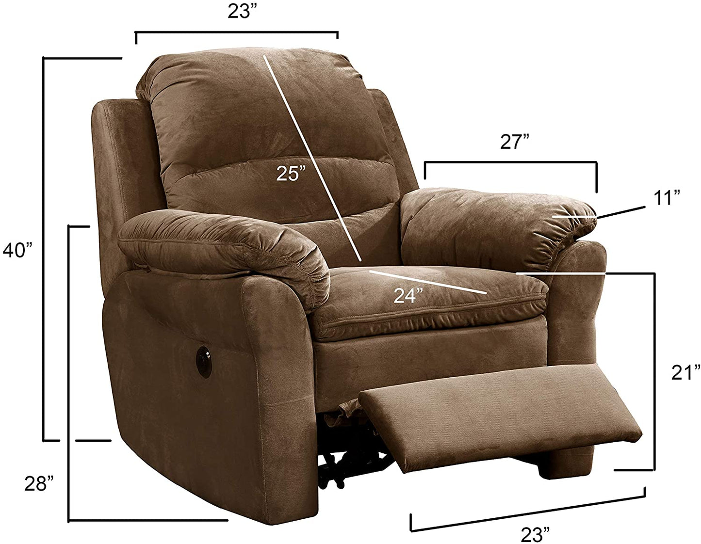 Felix Vibrating Power Reclining Chair With USB Port