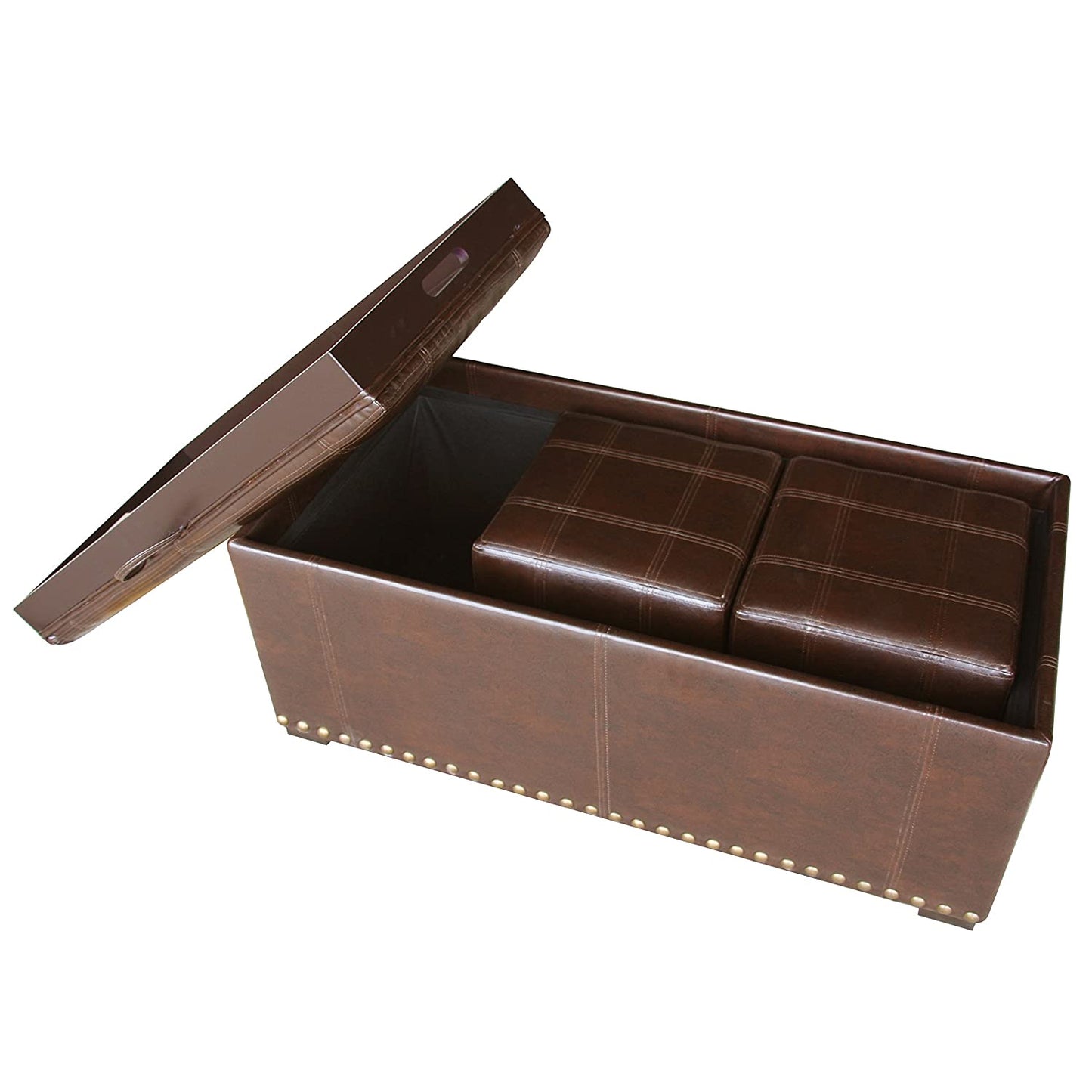 SB-008 Large Storage Ottoman 2 Small Ottomans Included