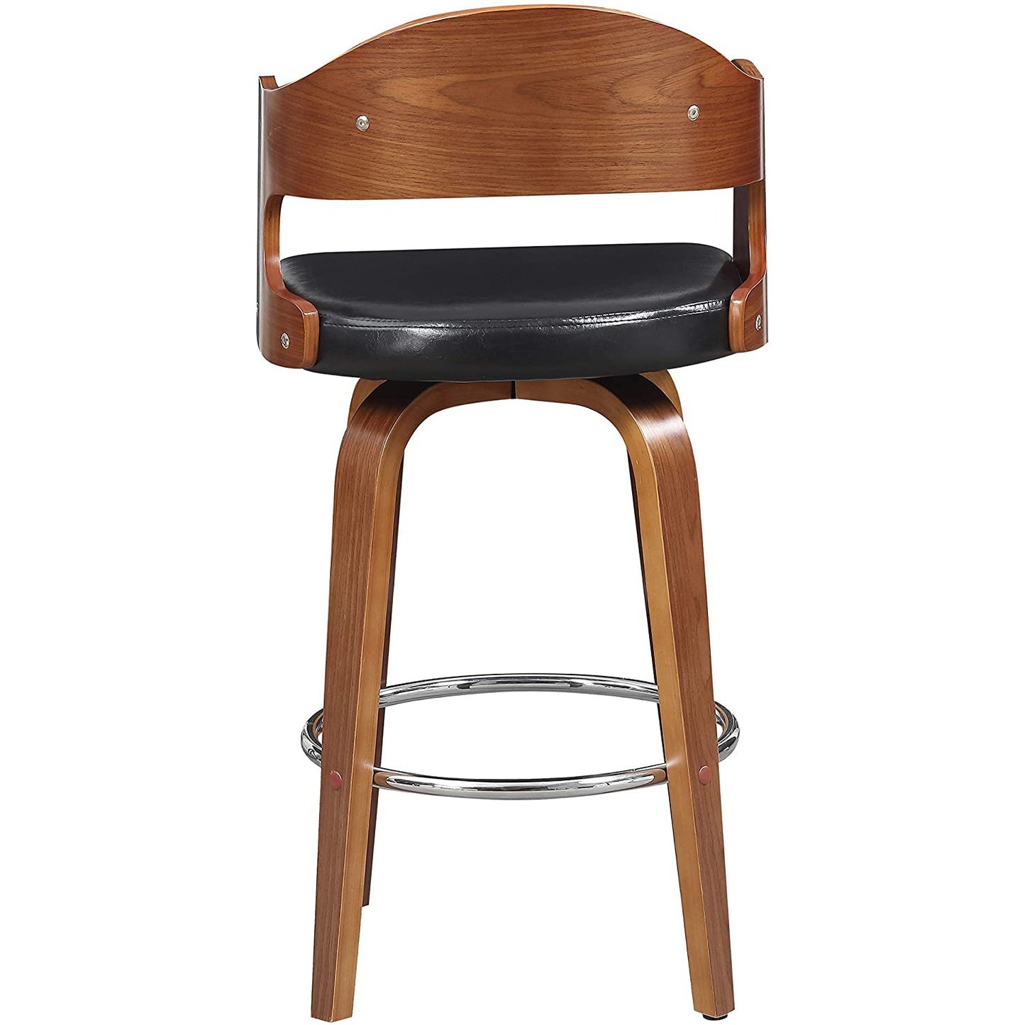 ACBS09 Wood And Faux Leather Swivel Barstool