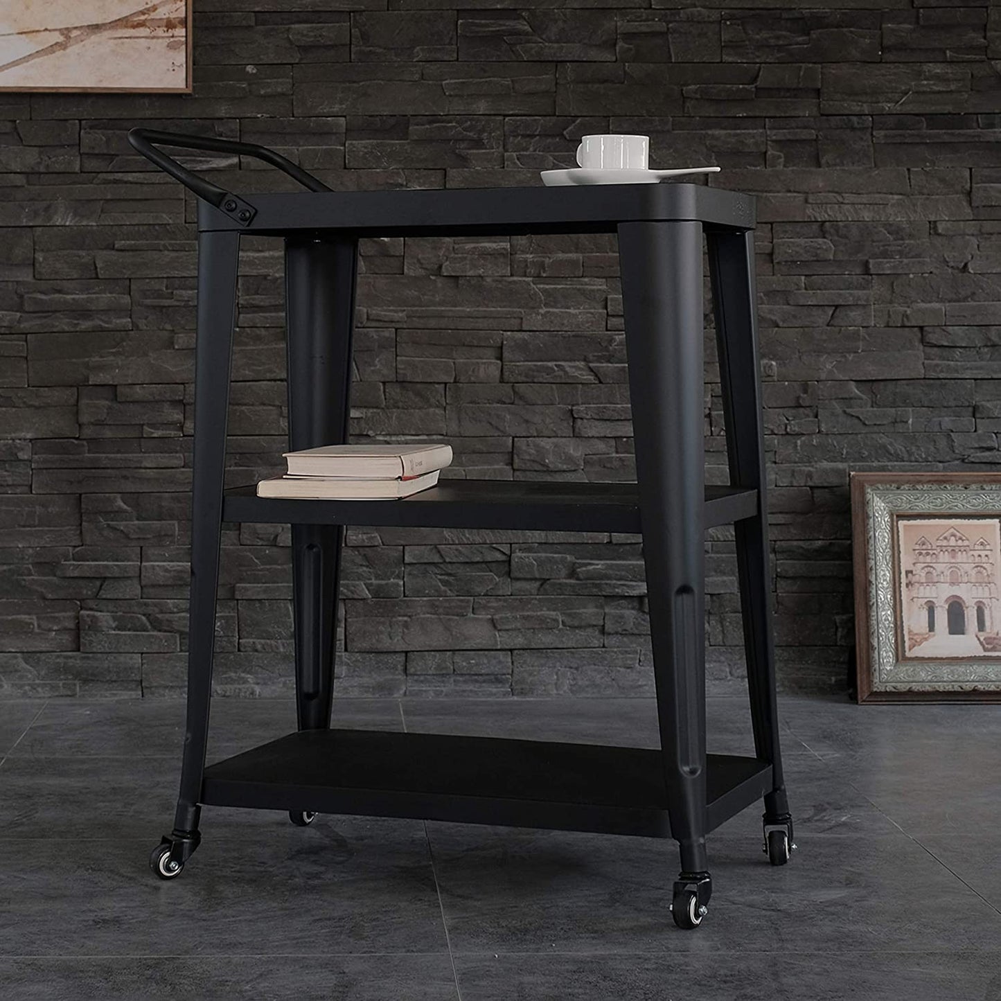 Harold Industrial Metal Serving Cart