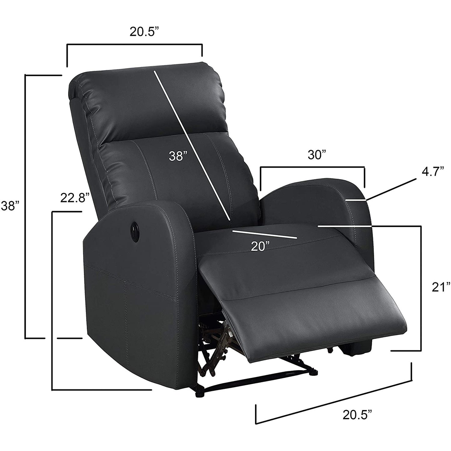 Sean Vibrating Power Reclining Chair With USB Port