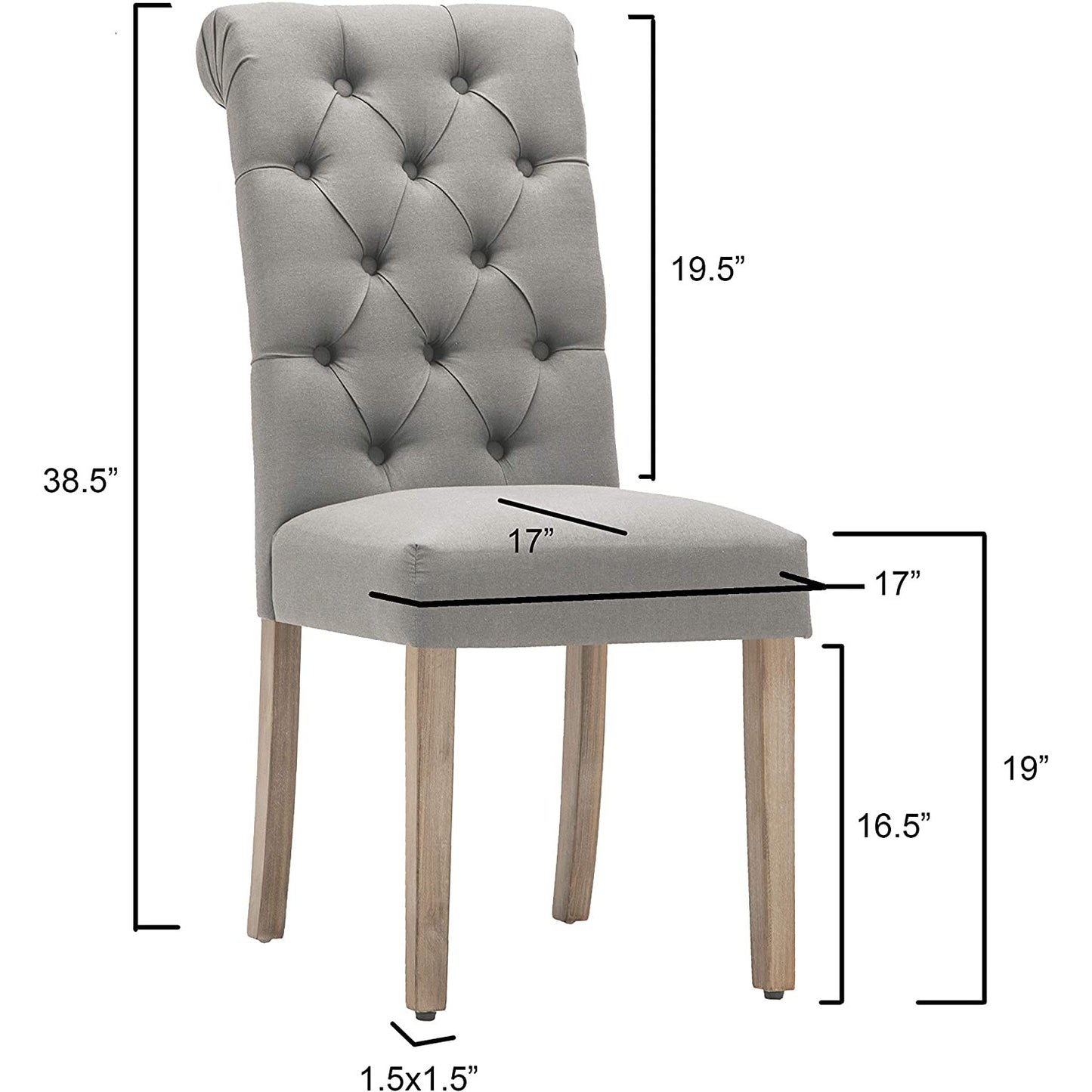 D-006 Tufted Dining Chair Set 2 Per Box