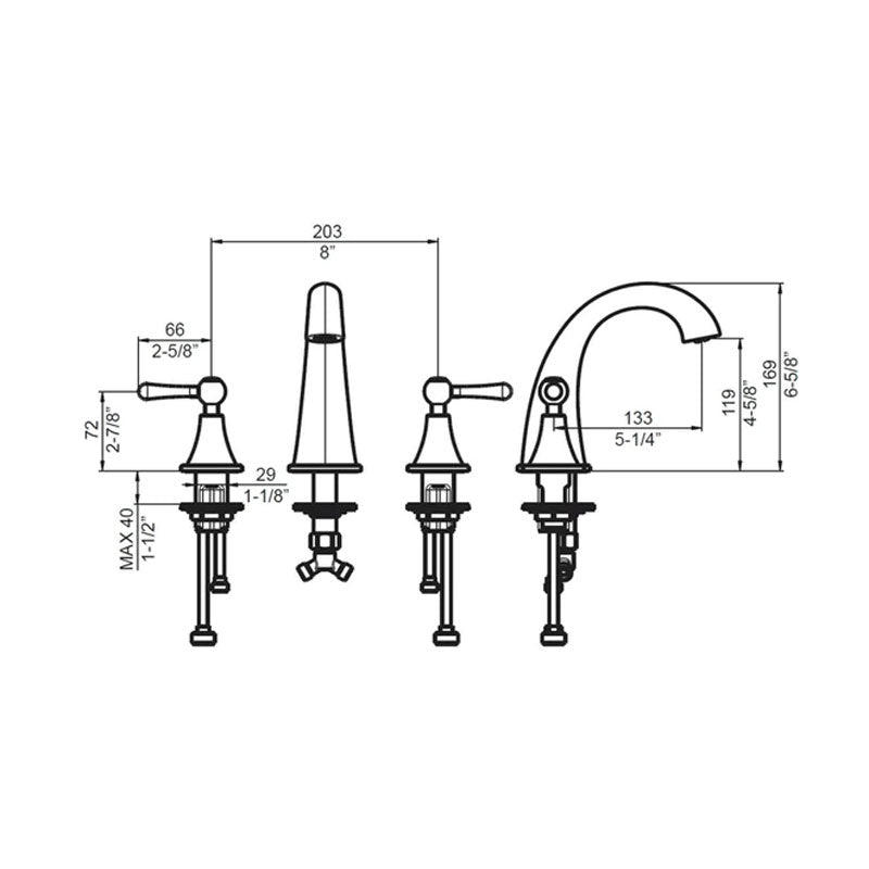 Zachariah 8'' Widespread Bathroom Lavatory Faucet