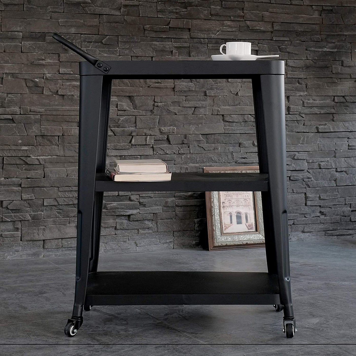 Harold Industrial Metal Serving Cart